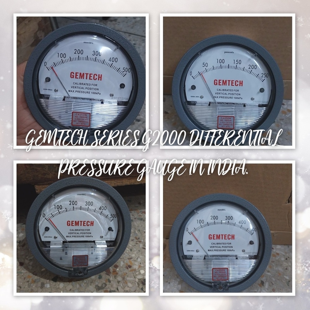 Gemtech Instruments G2000-200Cm Differential Pressure Gage 0-200 Cm - Accuracy: A 2% (-Ha Model A 1) Of Fs (A 3% (-Ha A 1.5%) On -0