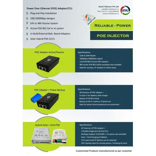 Solar Active Poe Injector Af-at - Application: Industrial