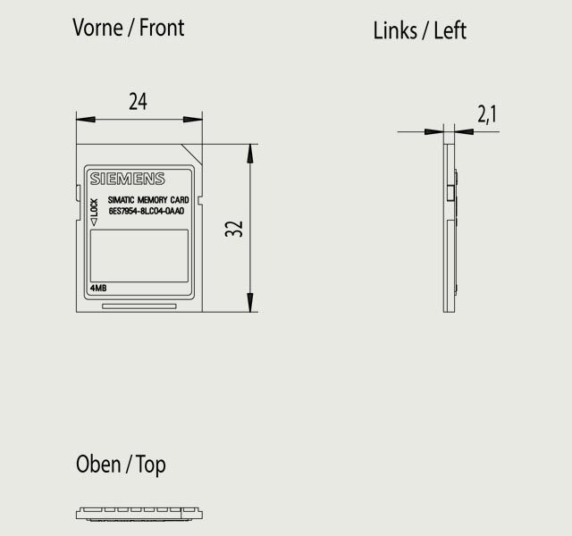 Siemens S7-1200 Memory Card 6es7954-8lc04-0aa0 - Application: Automation