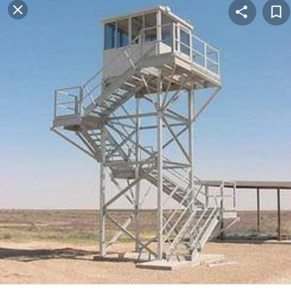 Watch Tower - Steel, 10ft+, Dimensions: 4x4, 5x5, 6x4, 6x6 | Waterproof, Fire Resistant, Textured Paint Coating, Mobile Security Observation Solution