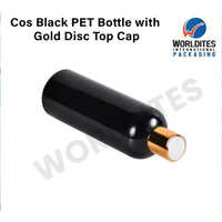 Disc Top Cap Hair Oil Pet Bottle - Color: Black
