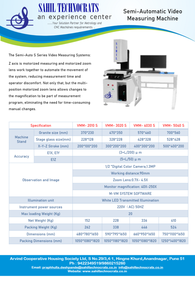 SAHIL Manual Vision Measurement Machine