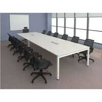 Office Conference Table - High-quality Wood, Standard Size, Black And White Colors | Sophisticated Design, Handmade, Polished Finish