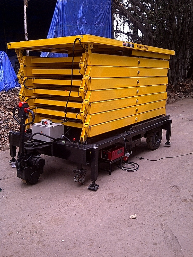 Battery Operated High Raised Scissor Lift Table Mobile