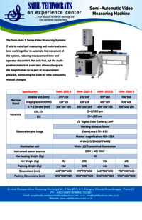 SAHIL Semi-Automatic Video Measuring Machine