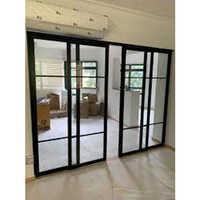 Aluminium Glass Door - Color: Grey .overy