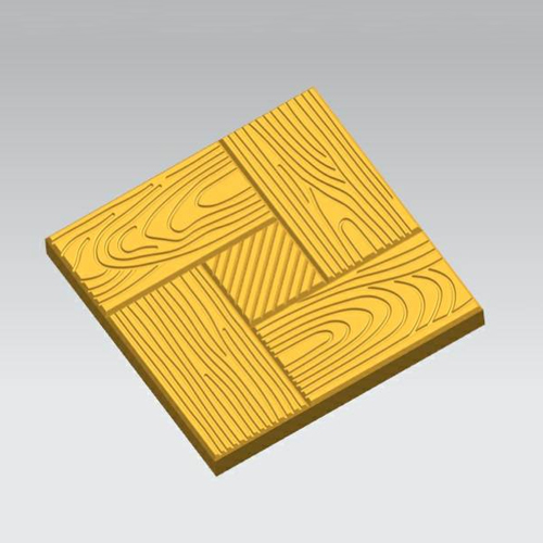 Plastic Checkered Tiles Paver Mould - Color: Yellow