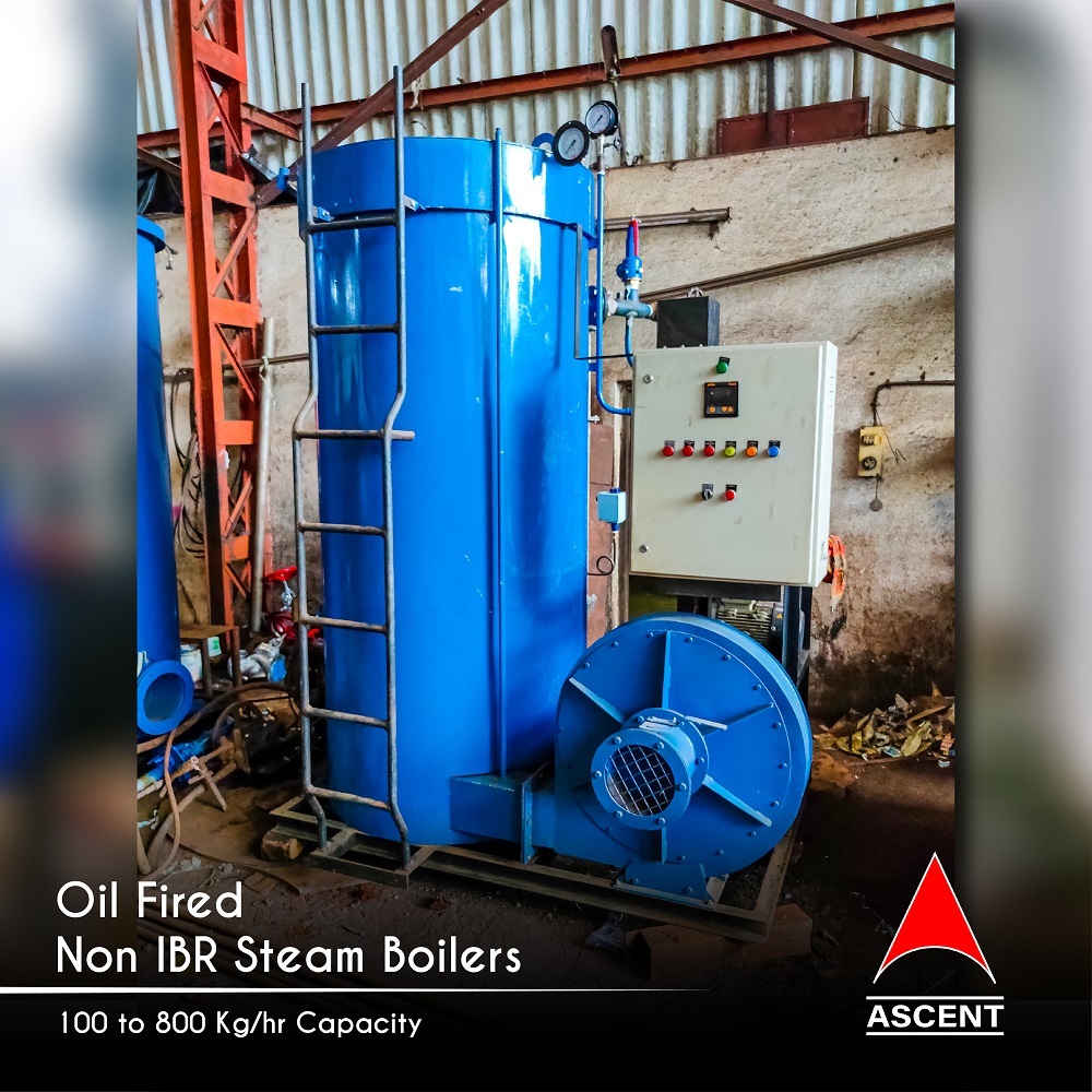 Oil Fired Steam Boiler 300 Kg/hr Capacity Non Ibr - Color: Blue