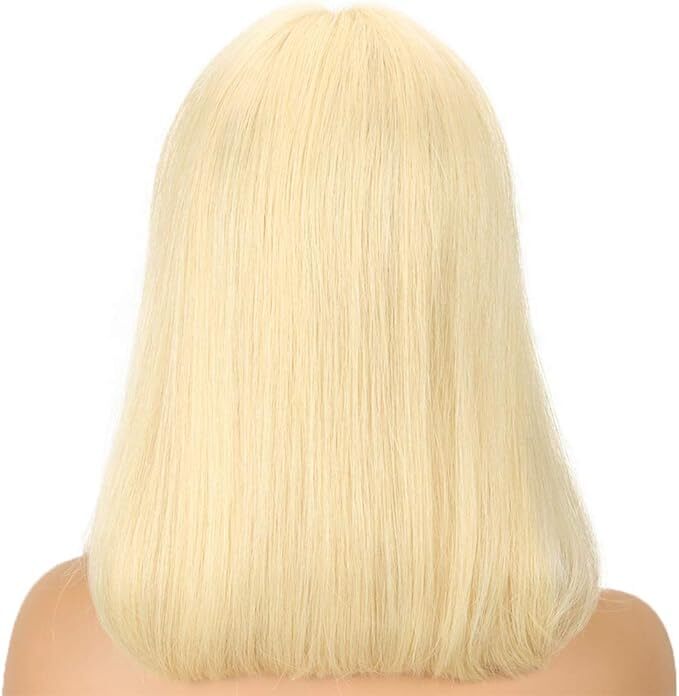 613 Blonde  Lace Front Wigs Virgin Human Hair Pre Plucked 13x4 Lace Frontal Straight ( 14 Inch )