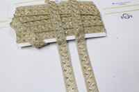 golden cutdana sequence lace