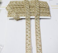 golden cutdana sequence lace