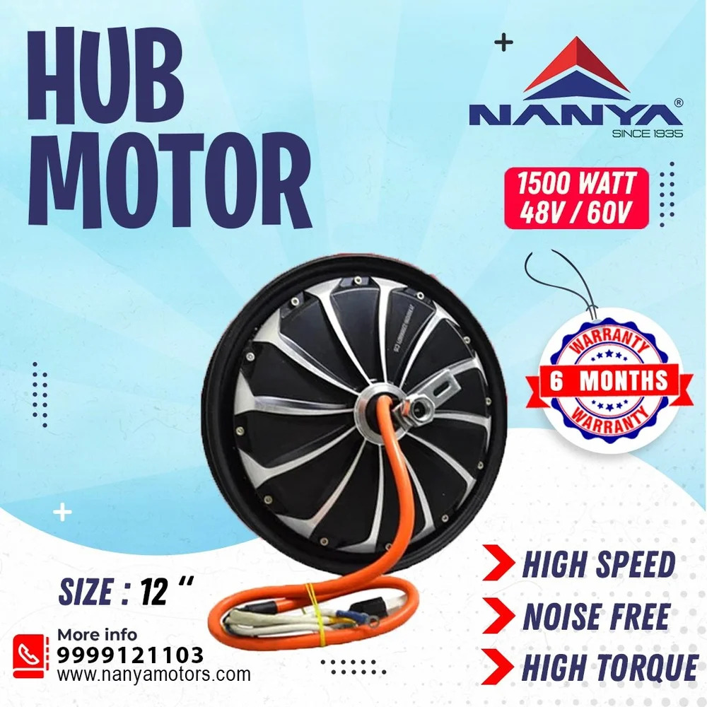 2000 Watt E Scooter Hub Motor - Color: Black