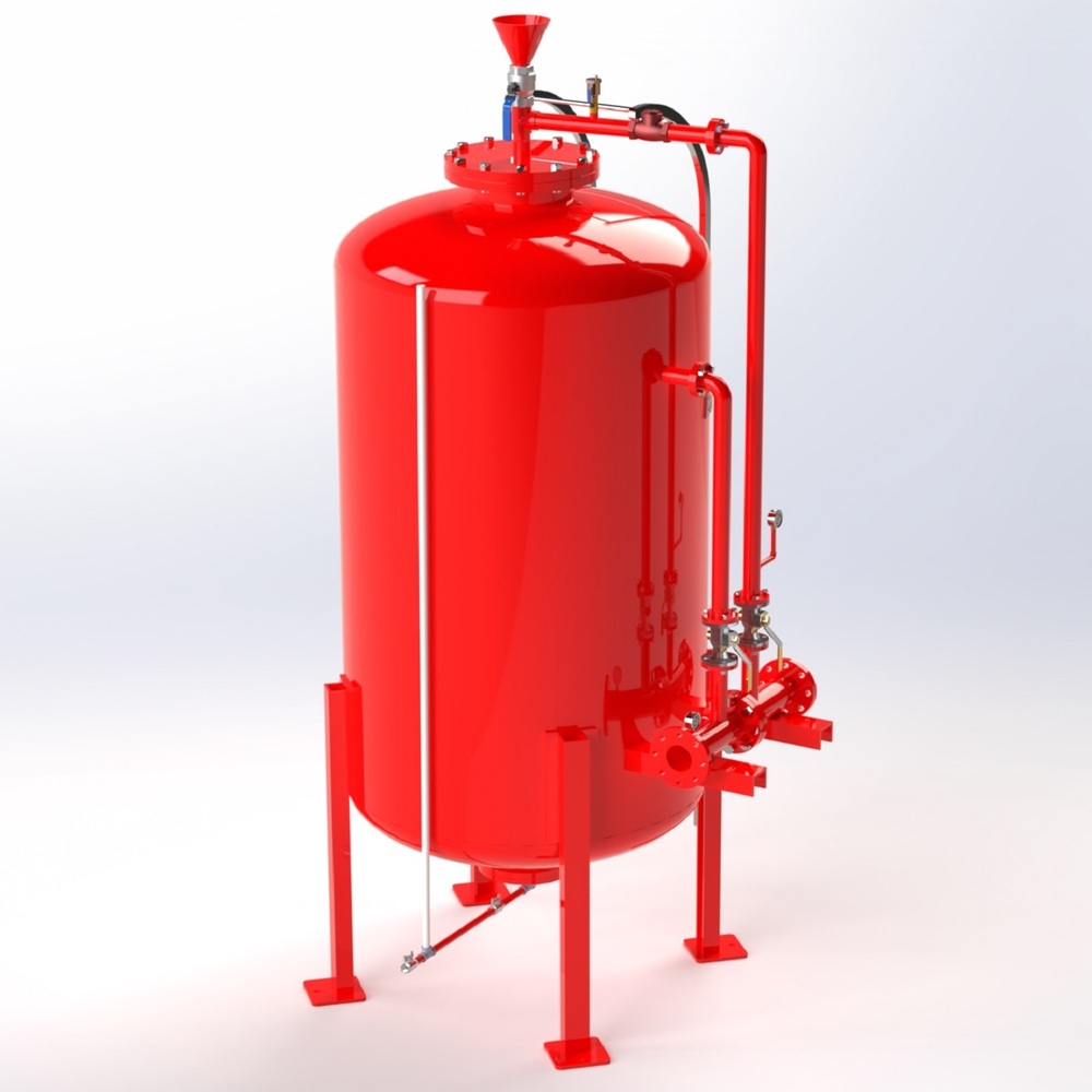 Vertical Foam Bladder Tank - Carbon Steel Astm A 516 Gr. 70, 200 To 20000 Litres Capacity, 30 To 175 Psi Working Pressure, Buna-n Bladder With Nylon Reinforcement