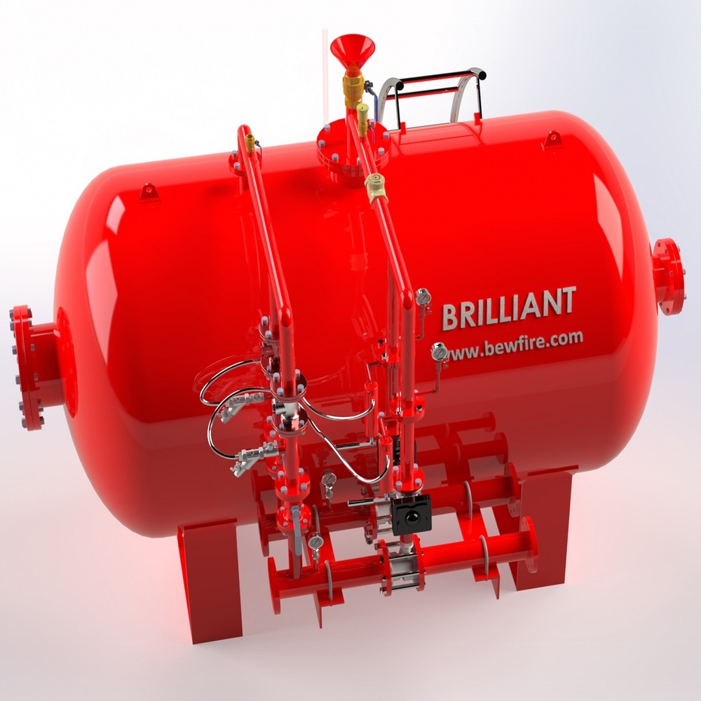 Horizontal Foam Bladder Tank with Multiple Ratio Controller