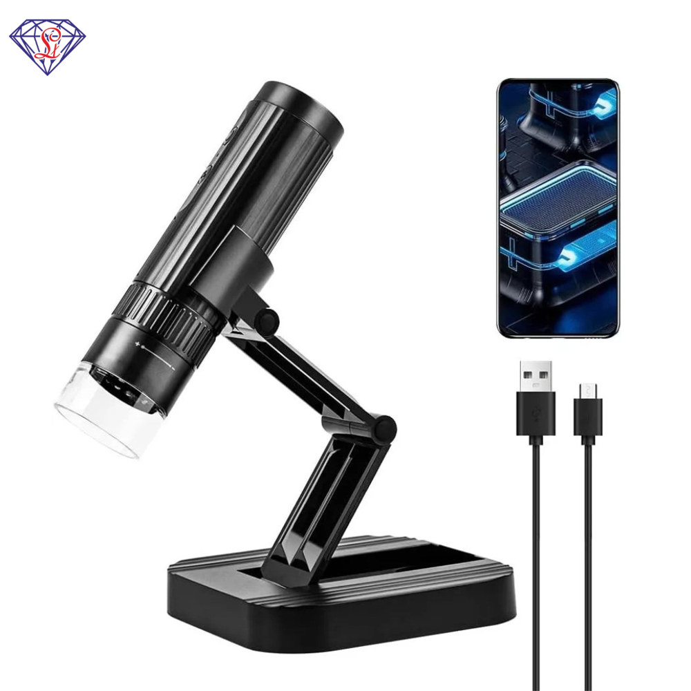 Portable Digital Microscope 50-1000x Magnification - Color: Black