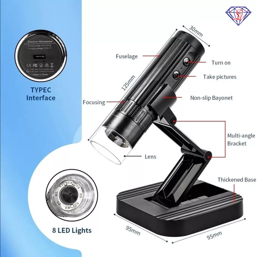 Portable Digital Microscope 50-1000x Magnification