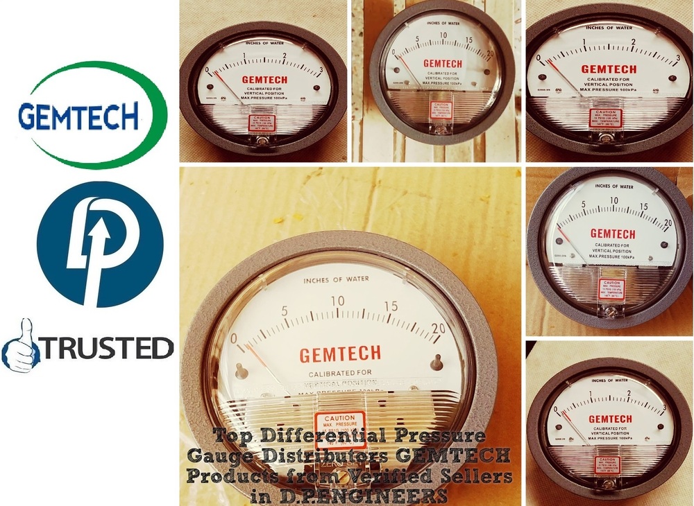 TOP Wholesale Dealers GEMTECH Differential Pressure Gauges by Hyderabad