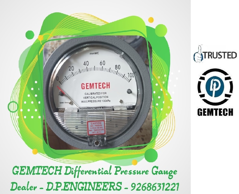 Series G2000 Gemtech Differential Pressure Gauges Wholesalers For Greater Noida - Accuracy: - A 2% Of Full Span At 70 (21 (A 3% On -0