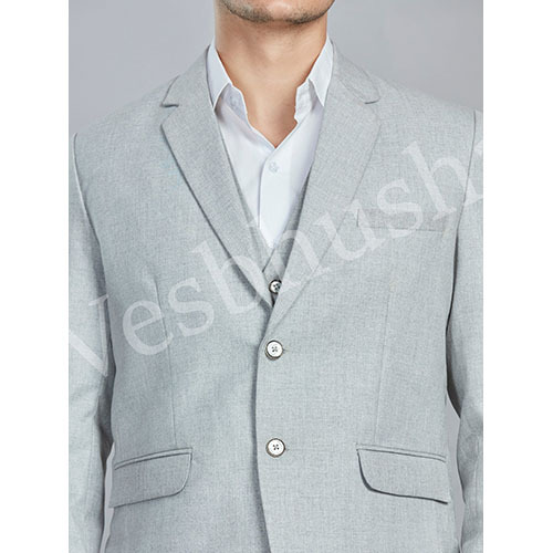 Blazer Solid Light Grey Colour