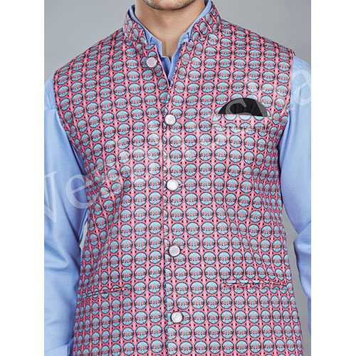 Vesbhushas Modi Coaty with PINK PRINT