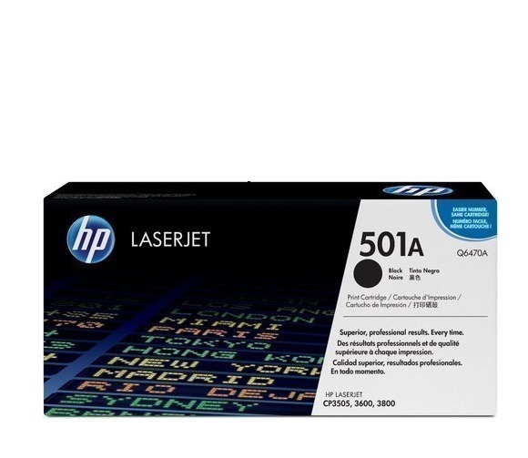 Hp 501A Black Toner Cartridge Q6470A - Features: Good Quality