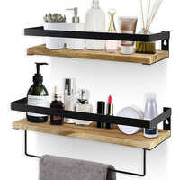 Bathroom Wall Shelf - Color: Brown