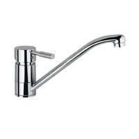 Single Lever Tap - Stainless Steel, Standard Size, Glossy Silver Finish - Modern Round Design For Bathroom Fittings And Applications
