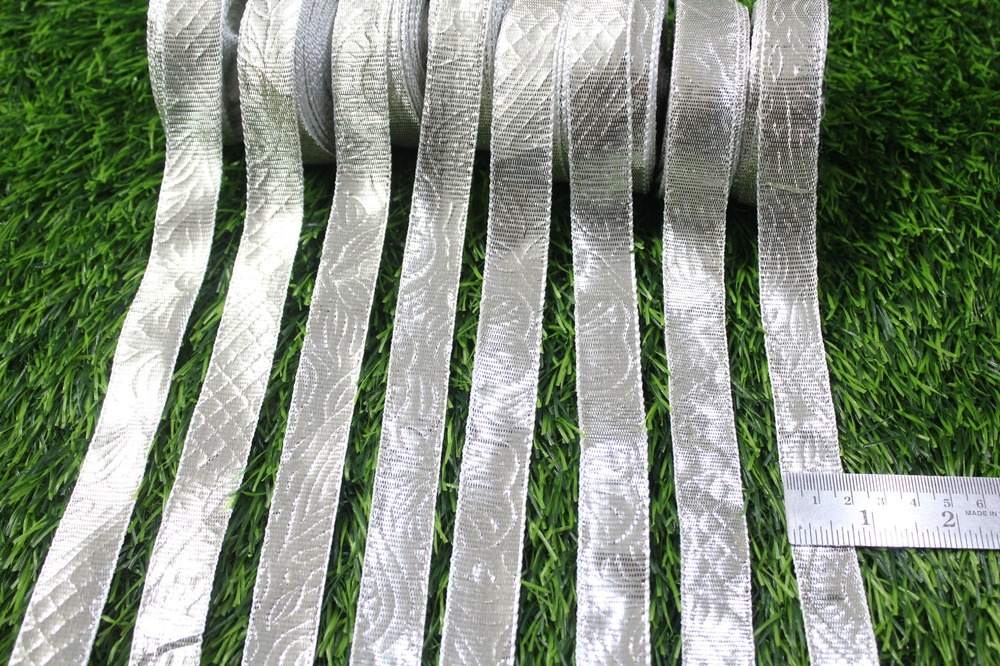 silver design gota patti lace