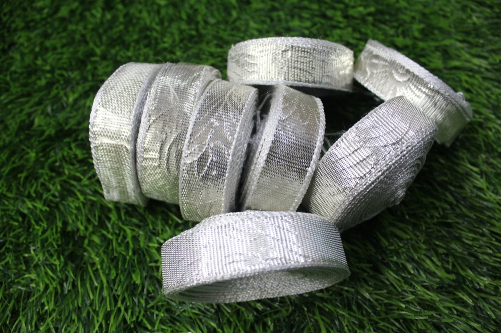 silver design gota patti lace