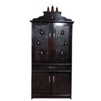 Black Wooden Pooja Shelf - Design: Standard