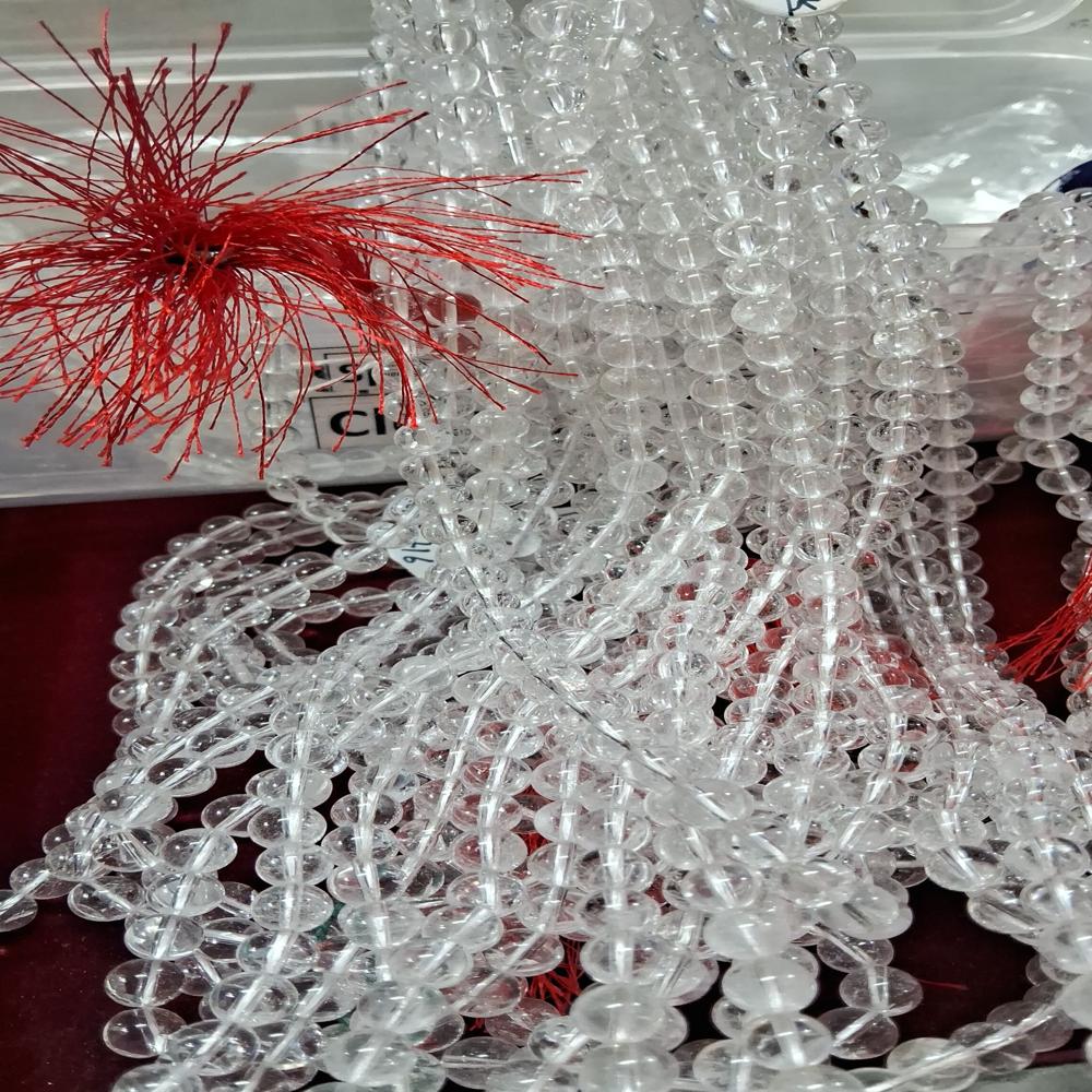 Sphatic Plain Crystal Beads - Color: White