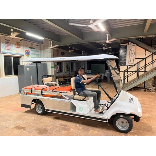 Electric Ambulance Golf Cart With Stretcher - Charging Time: 3.5 Hours