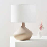 Ceramic Table Lamp - Color: White