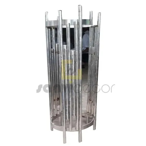Indoor Stainless Steel Planter - Color: Silver
