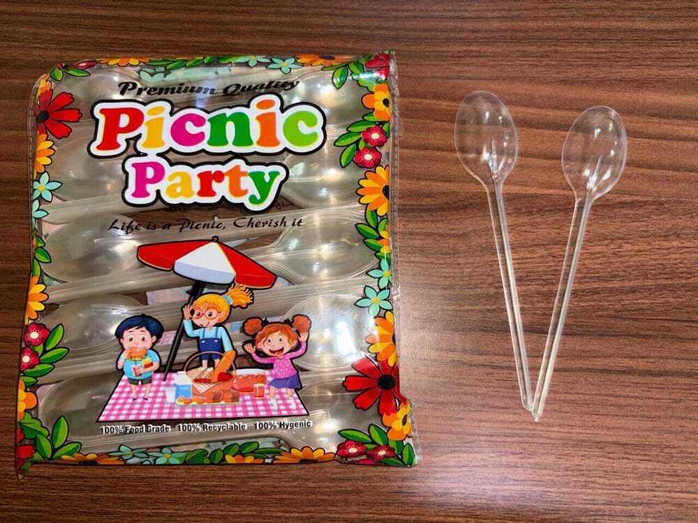 Picnic Party Spoon - Plastic, 130 Mm , Disposable For Home, Restaurants, Parties, Functions - 90 Pieces Per Packet