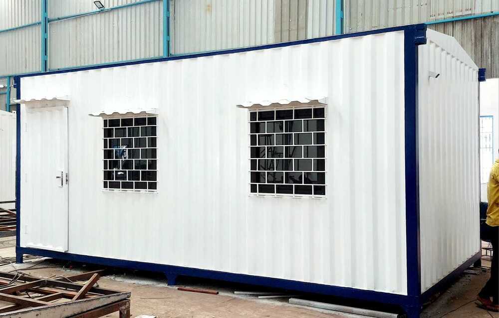 Container Bunkhouse - Steel, White, All Weatherproof Design | Quick-erect Lightweight Panels, Customizable For Temporary Office Use