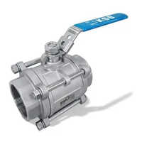 Three Piece Ball Valve - Stainless Steel, 15mm-200mm , Silver Finish, High Pressure, 3 Piece Design, Easy Operation With Warranty