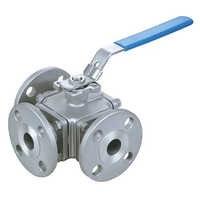 Flanged End Mild Steel 3 Way Ball Valve