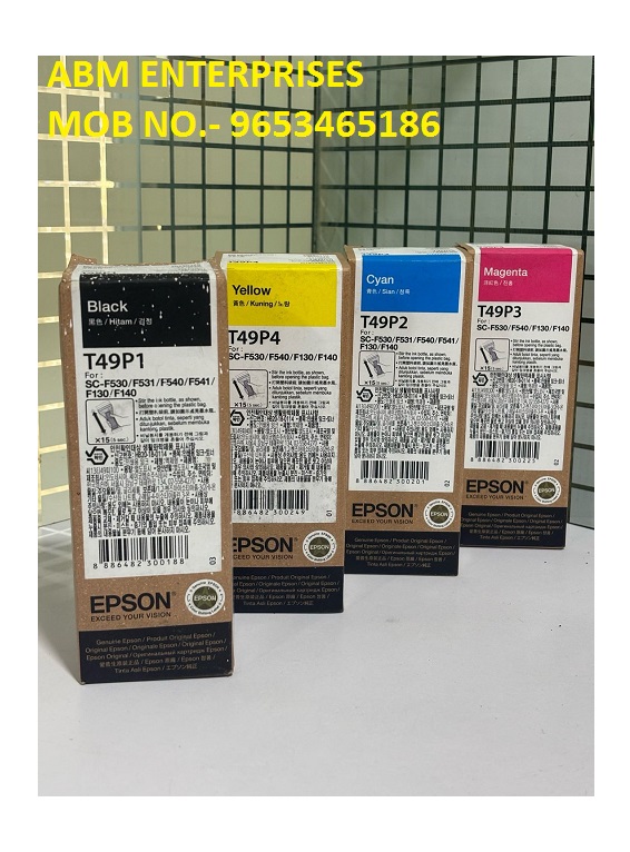 Epson F541, F130, F140 Ink Bottle (BK/C/Y/M - T49P)