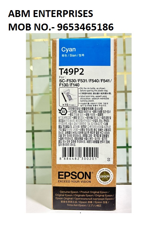 Epson T49P2 Cyan Ink Bottle, 140ml