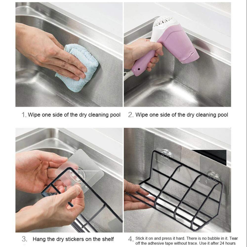 Metal Bathroom Shower Caddy - Metal, 21x9x8 Cm, Glossy Black Finish | Stylish Rectangular Design For Organized Shower Essentials