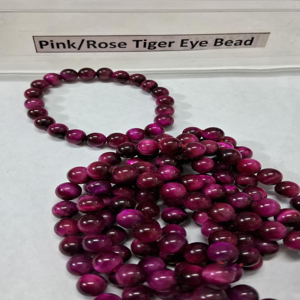 Tiger Eye Pink Rose Aaa Crystal Beads - Color: Purple