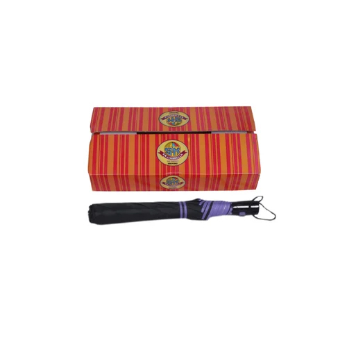 2 Fold Polyester Piping Jumbo Black Umbrella