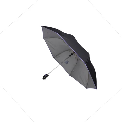 2 Fold Polyester Piping Jumbo Black Umbrella
