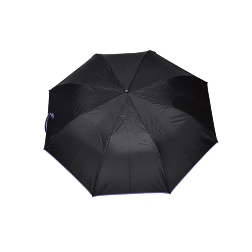 2 Fold Polyester Piping Jumbo Black Umbrella