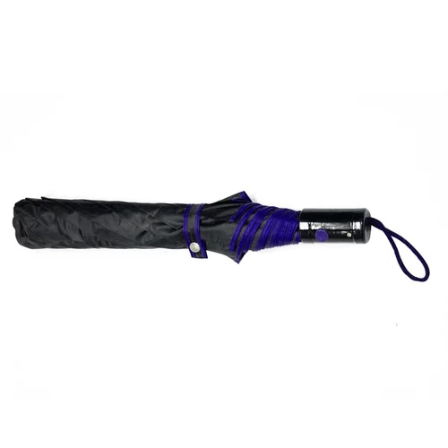 2 Fold 21x8 Polyester Black Silver Umbrella