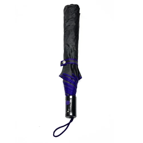 2 Fold 21x8 Polyester Black Silver Umbrella