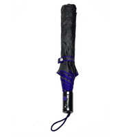 2 Fold 21x8 Polyester Black Silver Umbrella