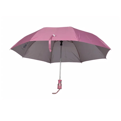 Polyester Mono Silver Pink Umbrella - Season: Rainy