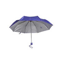 3 Fold Manual Polyester Mono Silver Umbrella